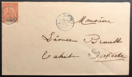 France Colonies TAHITI Lettre N°15 10c Oceanie Obl Dateur Bleu De MANGAREVA 1905 Pour Papeete Arrivée En 1906 ?? RR - Lettres & Documents