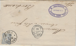 1881- Lettre D'HAMBURG  Affr. 20 Pf  Pour Bordeaux - Entrée  ALLEMAGNE / PAR. BORD. C Noir - Entry Postmarks