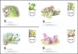 JAMAIQUE Perroquet Amazona Agillis ,WWF. Yvert 1121/24 FDC, Enveloppes 1 Er Jour - Neufs