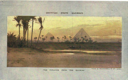 PC EGYPT, THE PYRAMIDS FROM THE RAILWAY, Vintage Postcard (b35154) - Piramiden