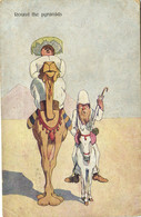 PC EGYPT, HUMOUR, ROUND THE PYRAMIDS, Vintage Postcard (b35263) - Piramiden