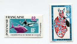 POLYNESIE PA 29 / 30 ** CHAMPIONNATS DU MONDE DE CHASSE SOUS-MARINE A PAPEETE - Unused Stamps