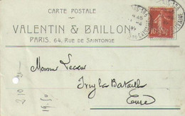 Valentin & Baillon/Paris /LECOEUR/Fabricant De Peignes En Ivoire/Ivry La Bataille/Eure/1909                FACT556 - Drogisterij & Parfum