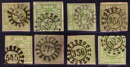 Bayern Lot 2220 - 8 Mal Nr. 5 - Stempel GMR Und OMR, Farben, Papiersorten, Breitrandige Stücke - Verzamelingen