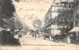 Paris -  Boulevard Montmartre  - Carrefour Drouot - Correspondance De 1902 - Dos Non Divisé - Places, Squares