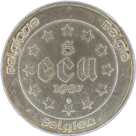 LaZooRo: Belgium 5 Ecu 1987 UNC - Silver - Ecu