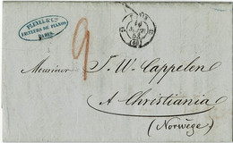 1853, " PARIS " Complete Cover To Norway , #a6587 - ...-1855 Vorphilatelie