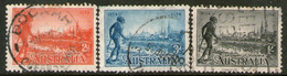 AUSTRALIA Serie Completa X 3 Sellos 100° ANIVERSARIO DE LA COLONIA DE VICTORIA Año 1934 – Valorizada En Catálogo € 45,00 - Oblitérés