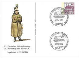Germany FRG 1984 - Postal Stationary : Driver Of A Post Car. - Cartes Postales Privées - Oblitérées