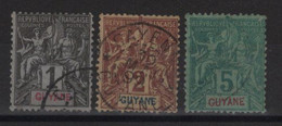 Guyane - N°30 31 33 Obliteres - Cote 17.25€ - Oblitérés