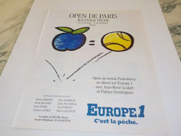 ANCIENNE PUBLICITE EUROPE 1 ET OPEN DE PARIS 1990 - Other & Unclassified