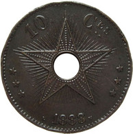 LaZooRo: Belgian Congo 10 Centimes 1888 VF / XF Rare - 1885-1909: Leopold II.