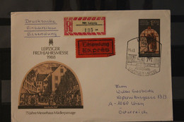 DDR 1988, Ganzsache U 8; Leipziger Frühjahrsmesse; Eilboten, Einschreiben Nach Wien, SST - Enveloppes - Oblitérées