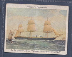 Old Naval Prints 1936  - 25 HM Steam Frigate "Warrior"  - Original Players Cigarette Card - L Size 6x8cm - Phillips / BDV