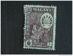 Maleisië Malaya Malaysia Negri Sembilan 1957 Tigre Tijger Yv 66a O - Negri Sembilan