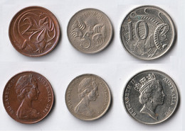 Monnaies - AUSTRALIE, Lot De 3 Monnaies : 2 Cents 1981, 5 Cents 1974 & 10 Cents 1993 - Ohne Zuordnung