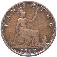 LaZooRo: Great Britain 1 Farthing 1860 VF Mule - B. 1 Farthing