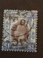 HONG KONG SG 112  $1 Purple And Blue FU - Usados