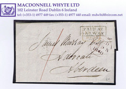 Ireland Galway Uniform Penny Post 1840 Boxed PAID AT/GALWAY On Letter To Aberdeen - Préphilatélie