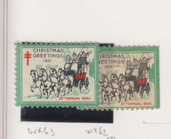 Verenigde Staten Kerstvignet Scott-cat. Jaar 1931 CS25 WX62+63 - Non Classés