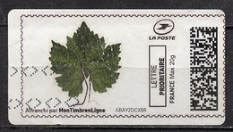 France - Frankreich Timbre Personnalisé Y&T N°MTEL LP20-07 - Michel N°BS(?) (o) - Feuille De Chêne - Druckbare Briefmarken (Montimbrenligne)