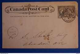 M20 CANADA BELLE CARTE 1897 HAMILTON POUR ABERDEEN+ AFFRANCHISSEMENT PLAISANT - Lettres & Documents
