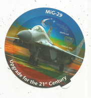 Autocollant, Dia. 110 Mm,  Militaria , Aviation , Avion, MIG-29, Upgrade For The 21 St Century - Autocollants