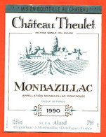 étiquette De Vin Monbazillac Chateau Dtheulet 1990 Alard à Monbazillac - 73 Cl - Monbazillac