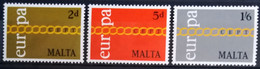 EUROPA 1971 - MALTE                    N° 424/426                       NEUF** - 1971