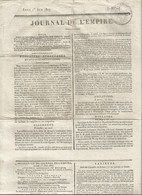 Document Historique, JOURNAL DE L'EMPIRE, 1 Er Juin 1807, Nouvelles étrangéres, Empire Français...,  Frais Fr 1.95 E - Historical Documents