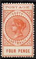 South Australia 1902-04 Thin Postage 4d Red-orange Mounted Mint SG 269 - Mint Stamps