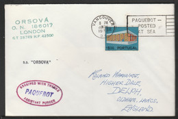 Portugal Used In Vancouver (Canada) 1970 Paquebot Cover To England Carried On SS Orsova With Various Paquebot And Ships - Covers & Documents