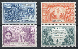 COTE Des SOMALIS - EXPOSITION 1931 PARIS 137/141 ⭐ 4 Valeurs NEUF Charnière ⭐ Cote 36.00 € - 1931 Exposition Coloniale De Paris