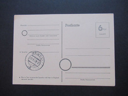 Bizone Ganzsache 1945 Notausgabe / Behelfsausgabe ?! 6 Rpf. Bezahlt Ungebraucht Mit Tagesstempel Beuel 18.8.45 - Covers & Documents