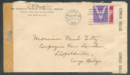 Guerre 40/45 - Lettre Exp. De NEW-YORK (USA) Le 29 Mars 1944 Vers Léopoldville + Double Censure Américaine Et Congolaise - Covers & Documents