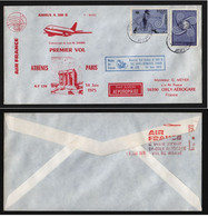 ATHENES  14 Juin 1975  1° Vol Airbus A 300 B  Tel Aviv - Athènes - Paris - Maschinenstempel (Werbestempel)
