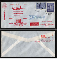 ATHENES  14 Juin 1975  1° Vol Airbus A 300 B  Tel Aviv - Athènes - Paris - Postembleem & Poststempel