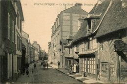 Pont L'évêque * La Rue Nival Et L'école Primaire Supérieure * Attelage - Pont-l'Evèque