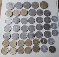 LOT De 46 Pièces ESPAGNE SPAIN ESPANA PESETA Pièce Monnaie - Te Identificeren