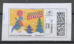 France - Frankreich Timbre Personnalisé Y&T N°MTEL SV20-003 - Michel N°BS(?) (o) - Joyeuses Fêtes - Timbres à Imprimer (Montimbrenligne)