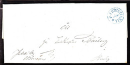 1850. Blue CHRISTIANIA 4 2 1850 On Nice Cover To Brevig. - JF103930 - ...-1855 Prephilately