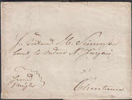 1832. NORGE. Small Old Cover (folds) To Christiania Dated 4. November 1832 On Sluppen Cristine Mae. Intere... - JF427633 - ...-1855 Vorphilatelie