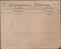 1914. NORGE. Portofri Cover To Malmö, Sverige From KRISTIANSSAND. S. 30.8.14. Letter Included.  - JF427644 - ...-1855 Prephilately