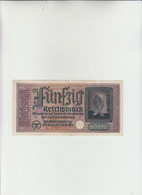 50 Reichsmarck Banconota Dì Occupazione Tedesca ( 1939 - 1945 ) Ottima Conservazione - 50 Reichsmark