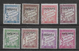 Andorre Taxe N°1/8 - Neuf * Avec Charnière - TB - Unused Stamps