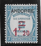 Andorre Taxe N°13 - Neuf * Avec Charnière - TB - Unused Stamps