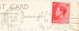 KEVIII Stamp + 1937 Postmark + Canx-handstamp- "Post Early In The Day" On Postcard-Zig Zag,Bournemouth-(W.H.Smith) - Covers & Documents