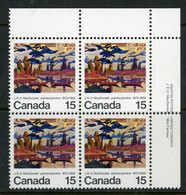 -Canada- 1973- "Painting" (**) Plate Block - Num. Planches & Inscriptions Marge