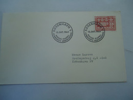 DENMARK  COVER FDC   POSTMARK  KOBENHAVN 1964 - Maximumkaarten