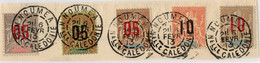 !!! NOUVELLE CALÉDONIE. SÉRIE N°105/109 OBLIT SUPERBES SUR FRAGMENT, DONT N°109 SURCHARGE ESPACÉE - Used Stamps
